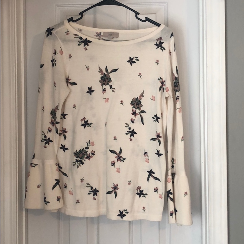 Loft bell sleeve floral shirt